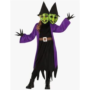 Morph Two Headed Witch Halloween Costume Girl Size M